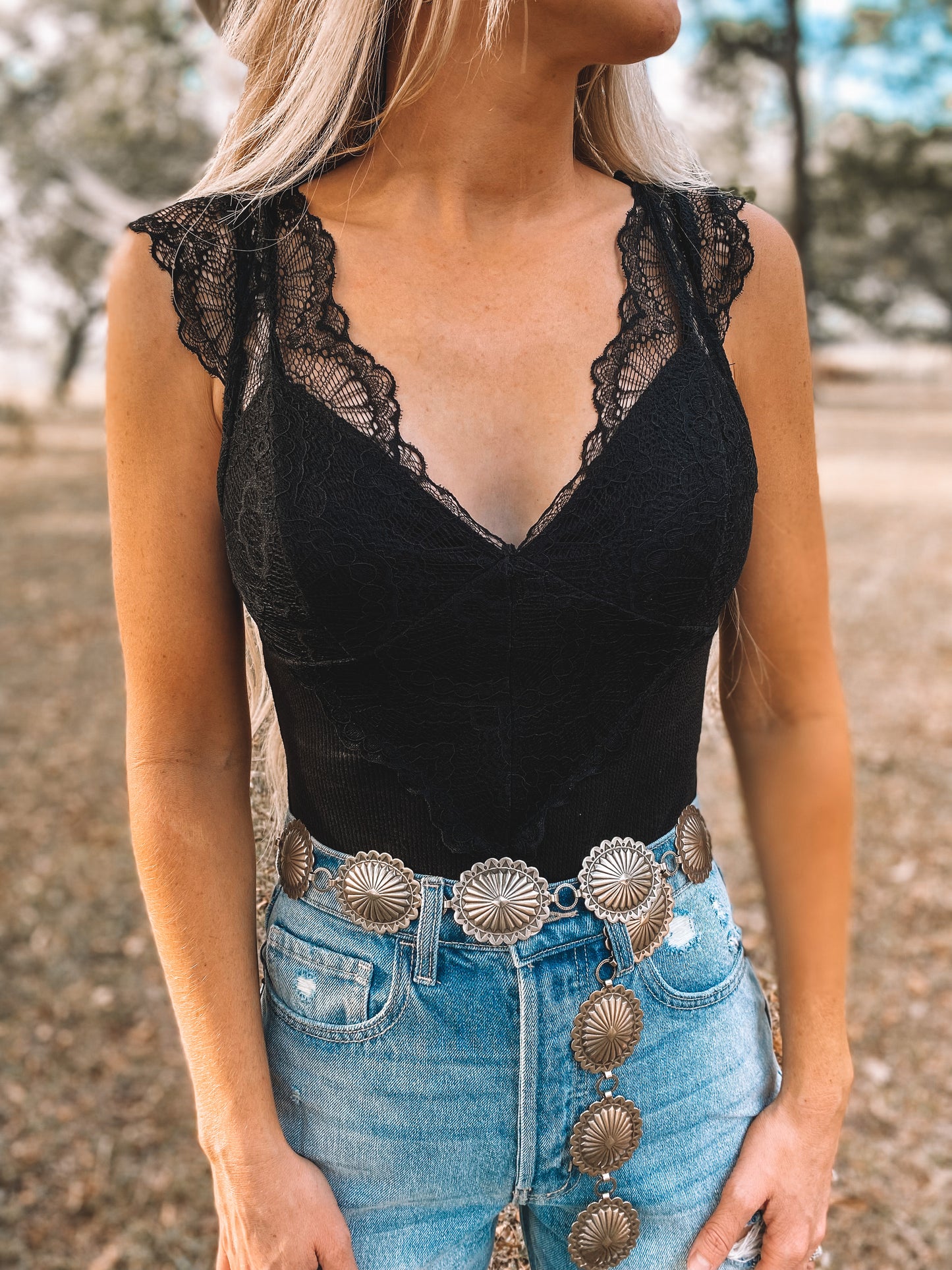 Black lace bodysuit